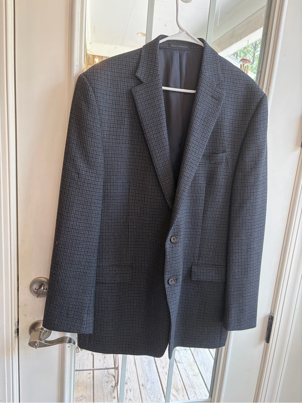 Ralph Lauren Charcoal Checked Two-Button Blazer